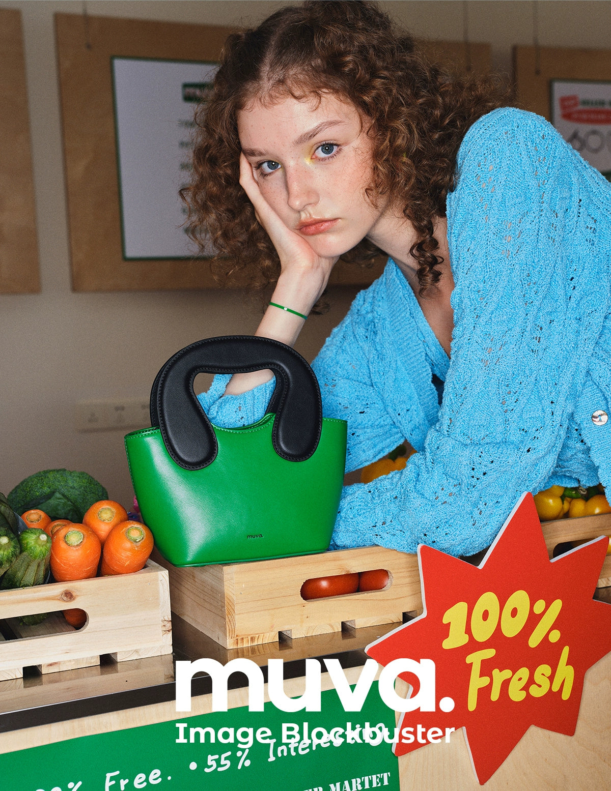 MUVA Vegetable Basket Messenger Bag Portable Tote Bag