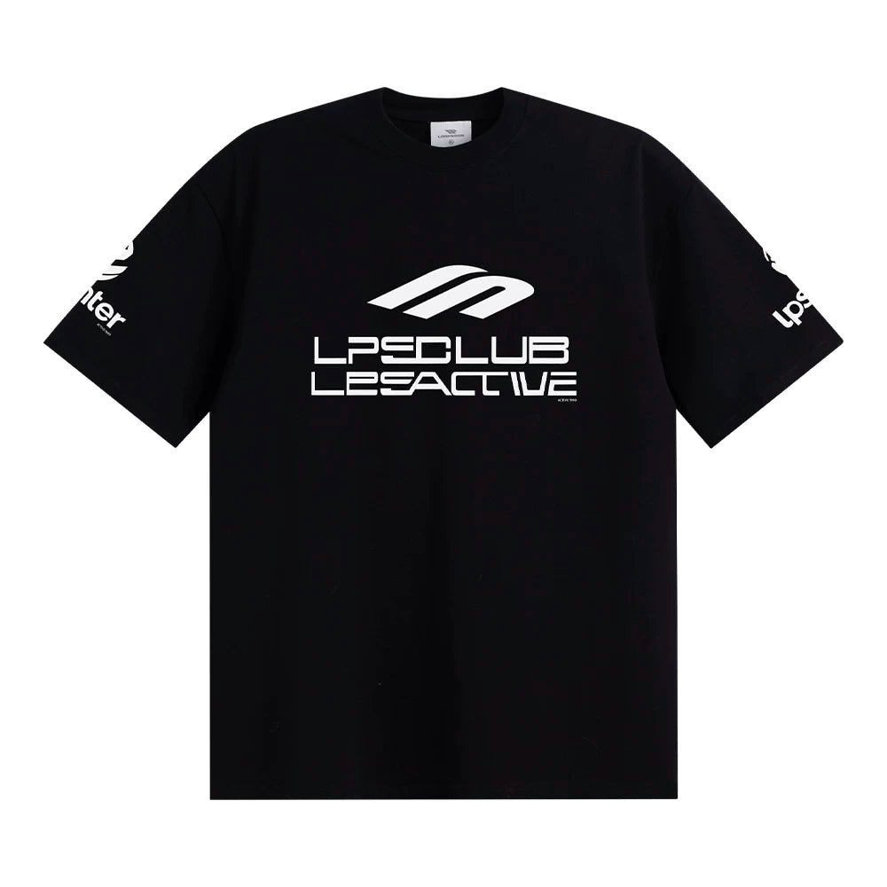 Loopsoon Racing Elements Letter Print Loose Crew Neck Tee