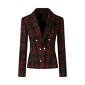FINDYAWINGS Plaid Tweed Jacket Skirt Set