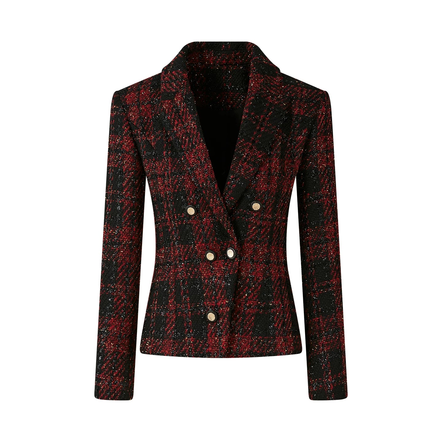 FINDYAWINGS Plaid Tweed Jacket Skirt Set