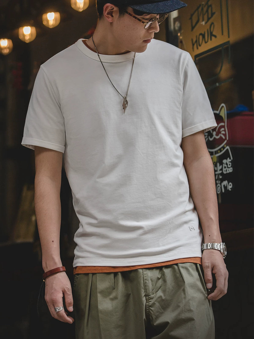 Maden Vintage Crew Neck Casual Tee