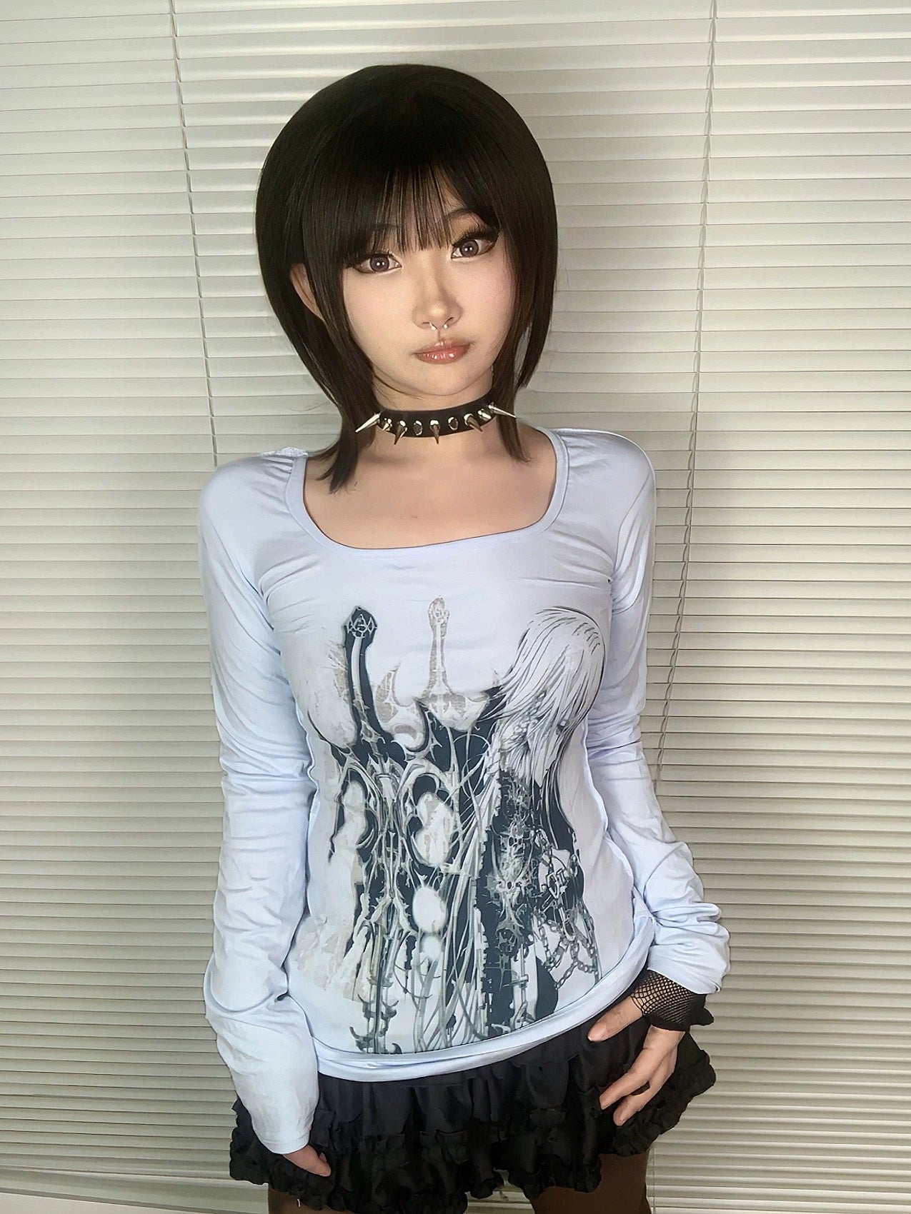 WEBBAR Kenshin Totem Printing Long Sleeve Long Slim Fit