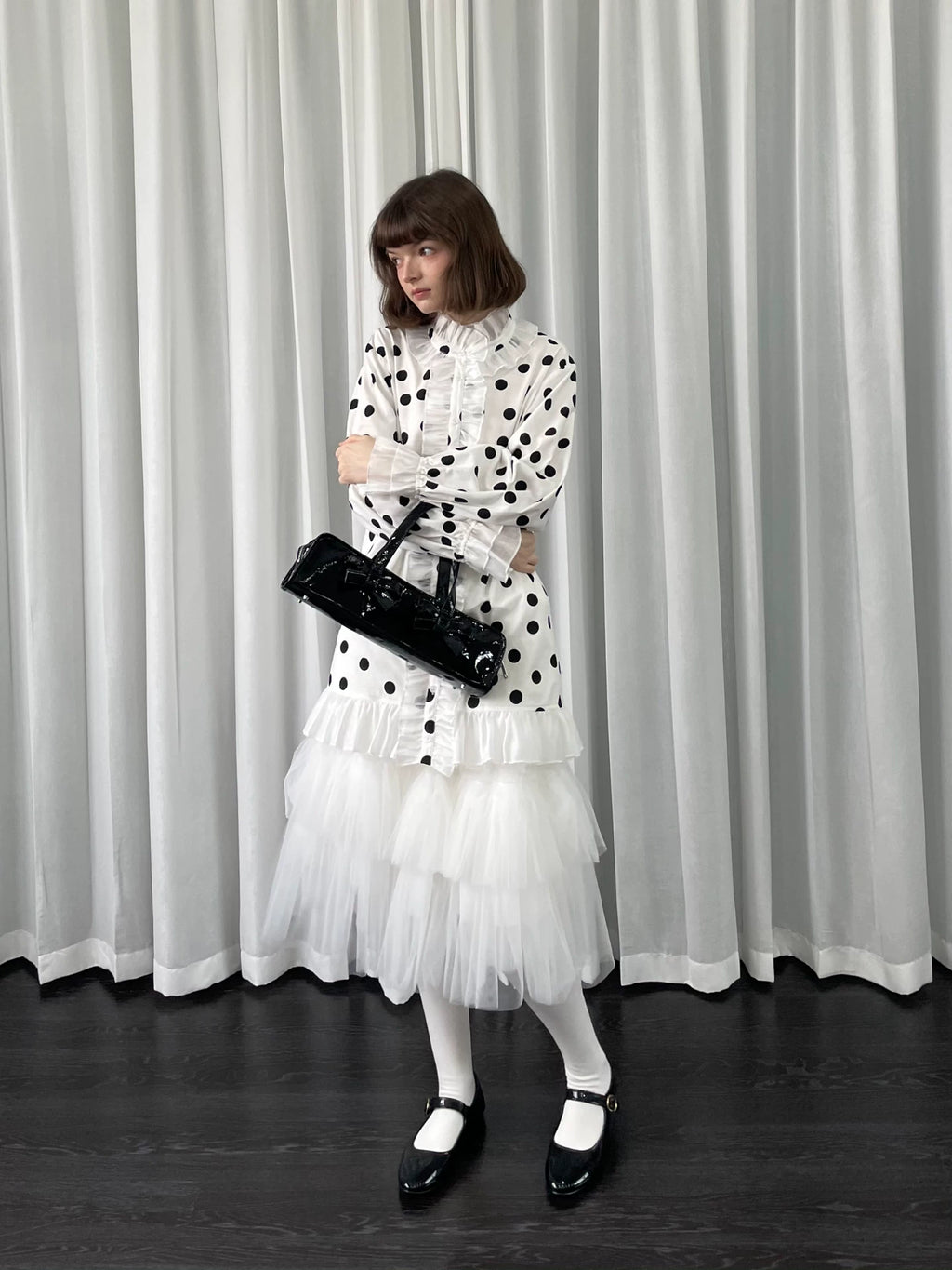 Loosesmell Versatile Polka Dot Lace Shirt