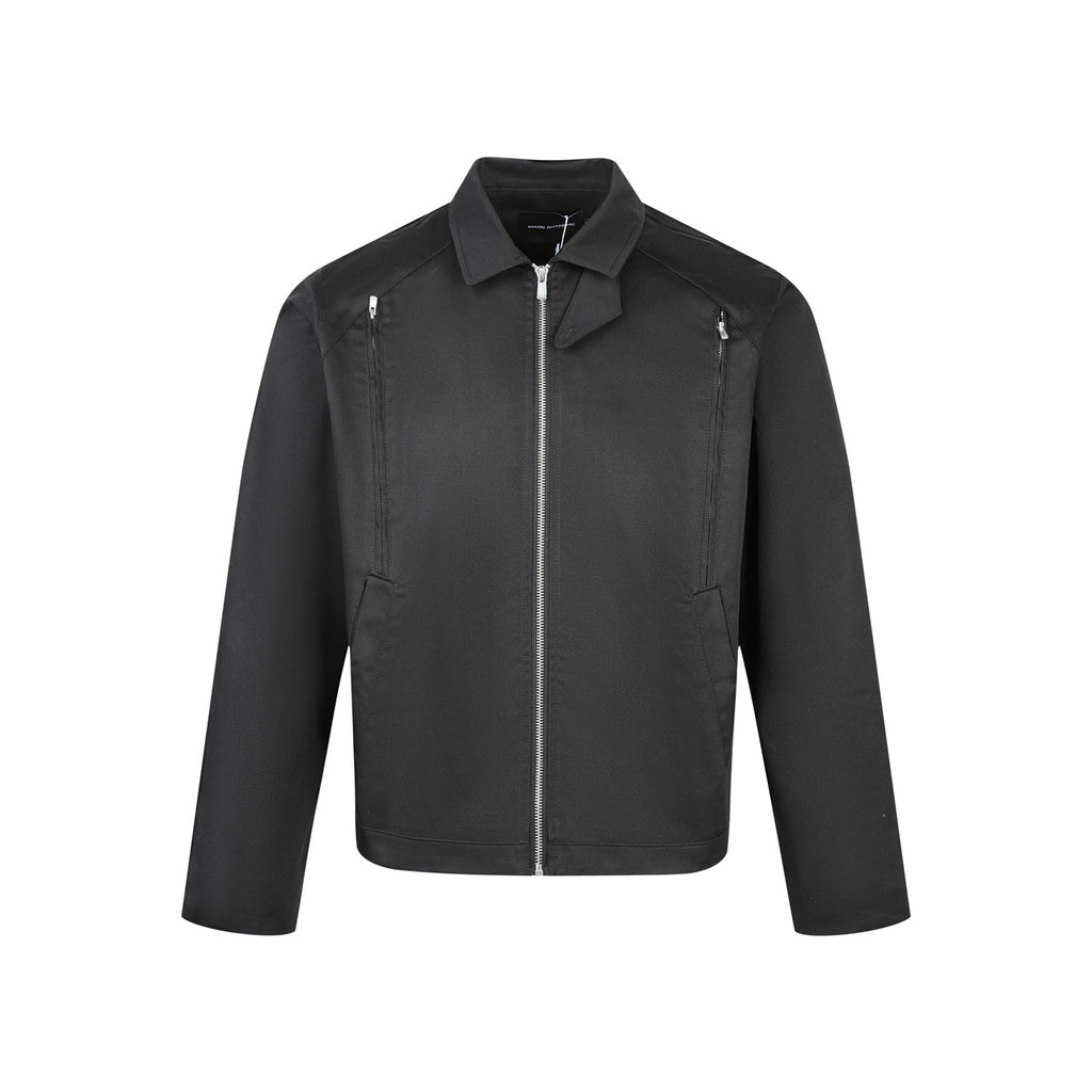EME Zip Lapel Casual Short Wide Jacket