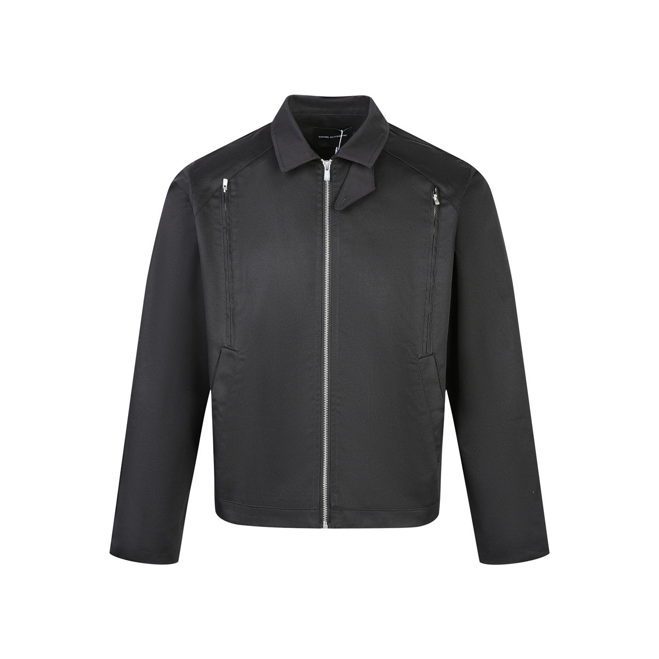EME Zip Lapel Casual Short Wide Jacket