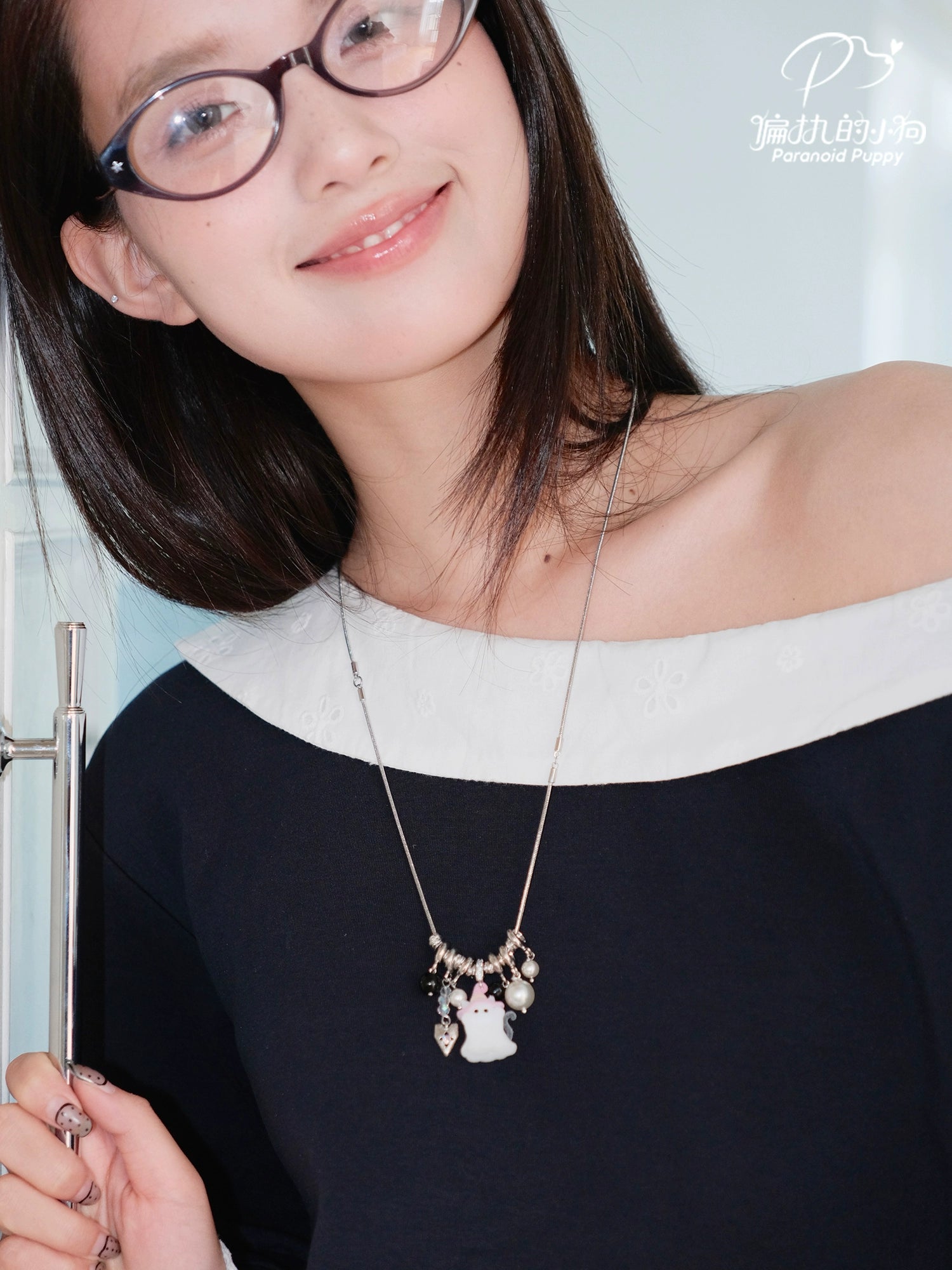 ParanoidP Ghost Cat Pendant Fashion Personality Necklace