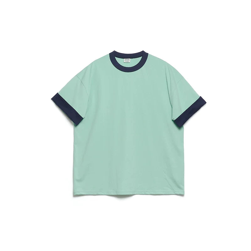 BPCALL Vintage Casual Flip Sleeve Tee