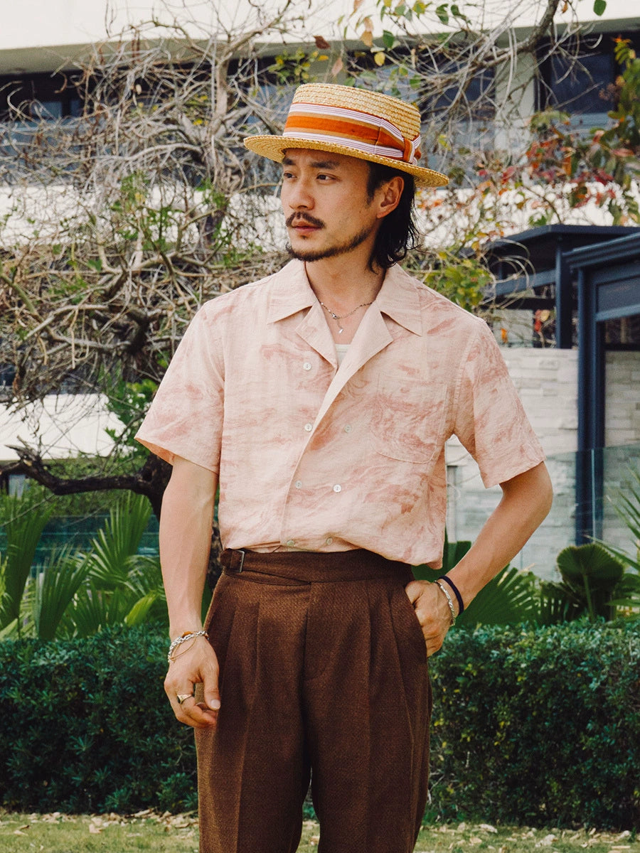 SOARIN Vintage Double-breasted Textured Simple Shirt