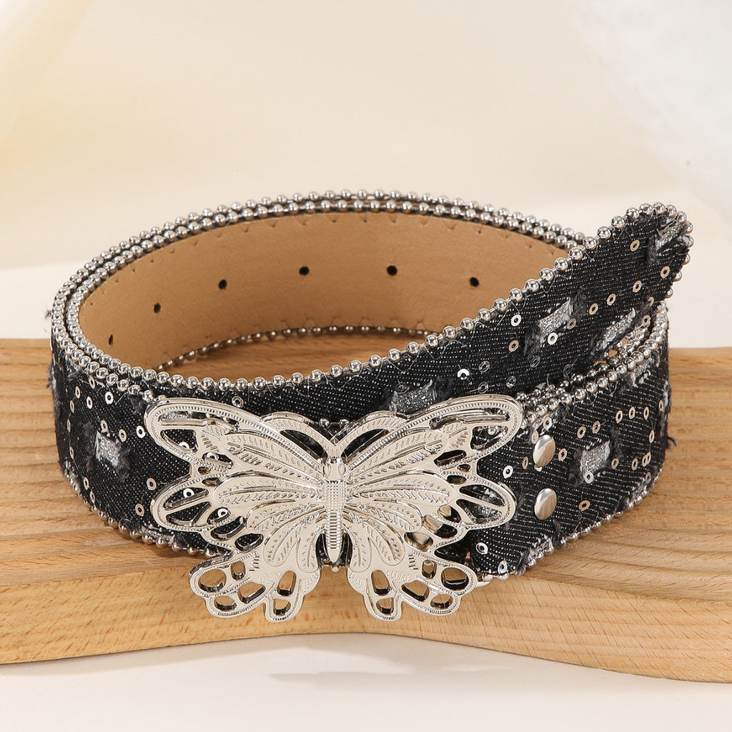 Intertek Decorative Butterfly Smooth Buckle Belt