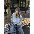 CCYE Vintage Front Shoulder Hooded Embroidered Sweater Jacket