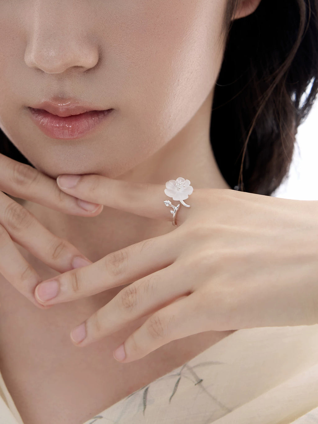 NO SOLUTION Niche Light Luxury Flower Opening Ring