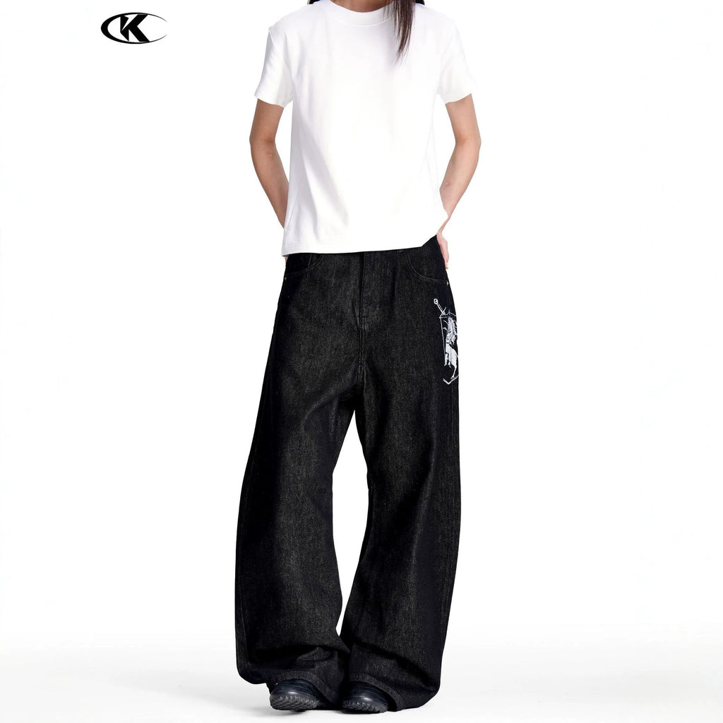 11KN Loose Versatile Straight Wide Leg Pants
