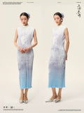LOUMUTAKU Pleated Vase Gradual Change Sleeveless Dress