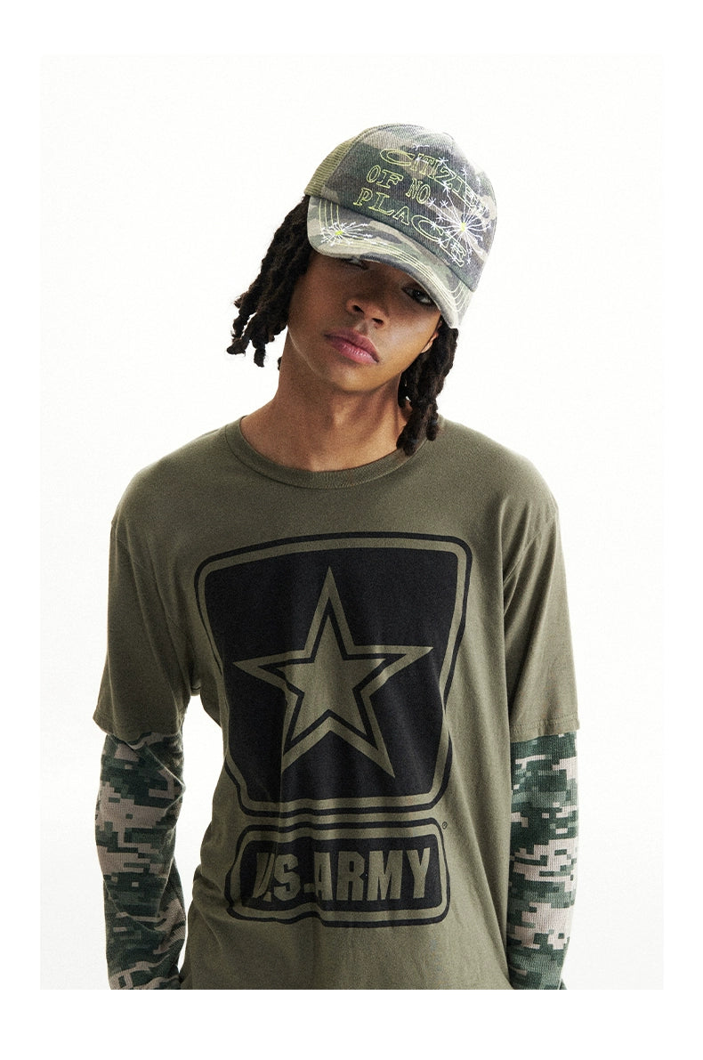 CONP 24SS "Scattered Dandelions" Hand Thread Embroidery Camouflage Truck Cap