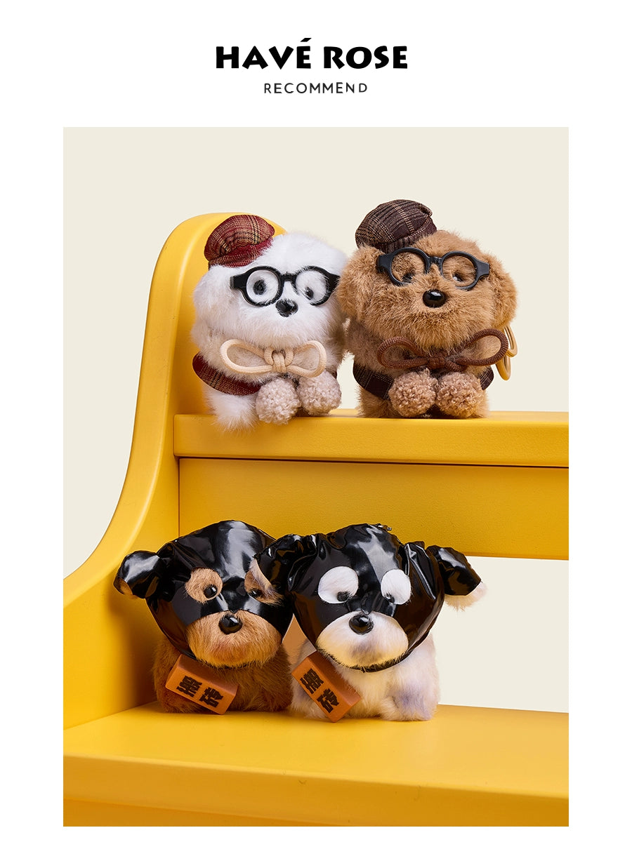 HAVEROSE Masked Dog Plush Doll Pendant
