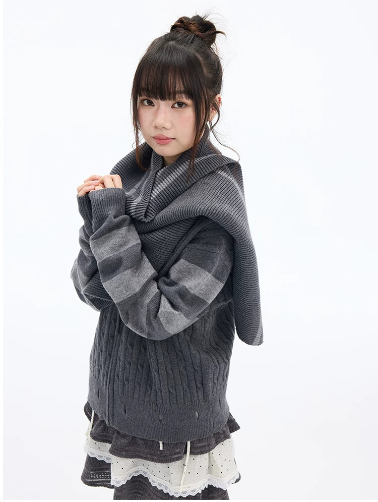 MOMSAYCAN Striped Sweater Cardigan