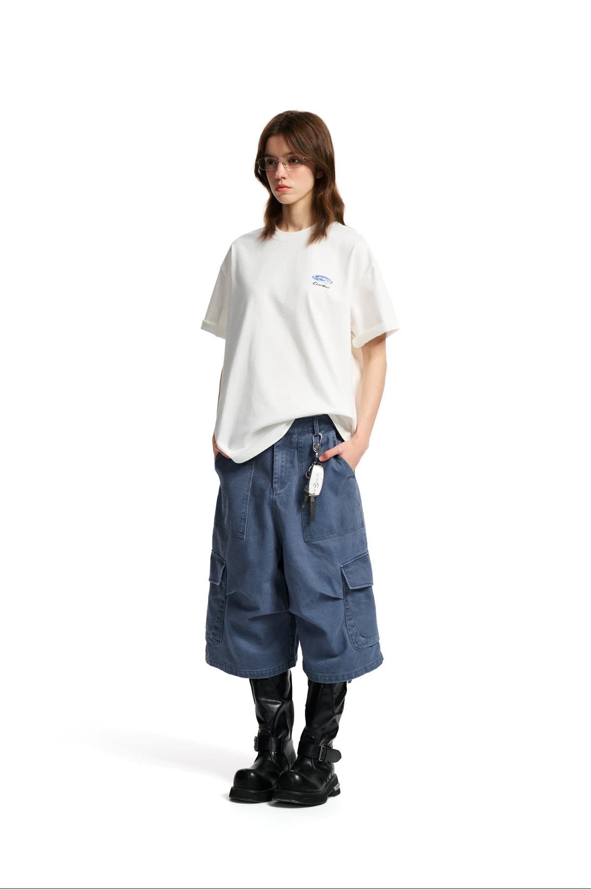 Loopsoon Retro Letter Pattern Contrasting Color Printing Loose Tee