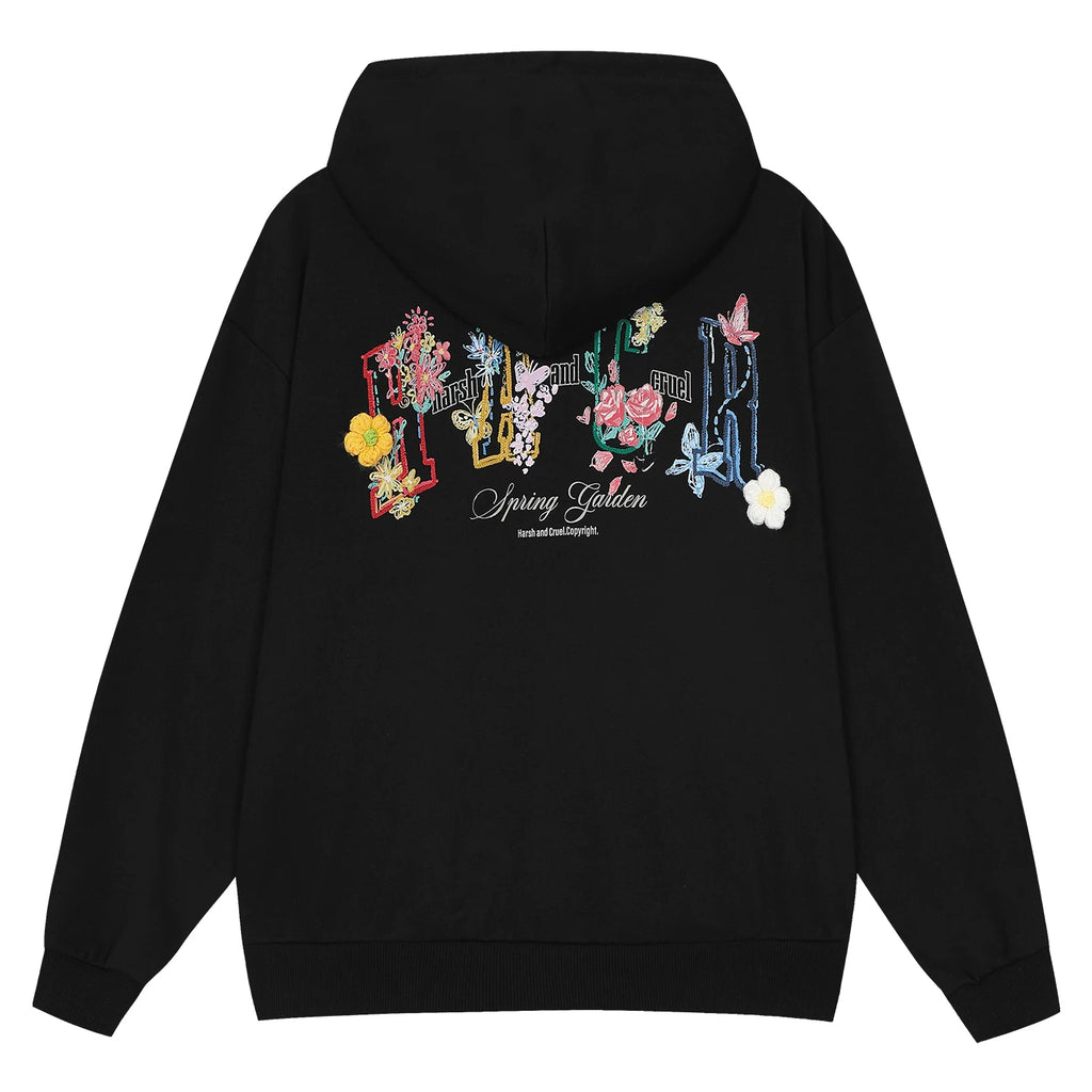 HACR Wool Flower Embroidered Hooded Sweater