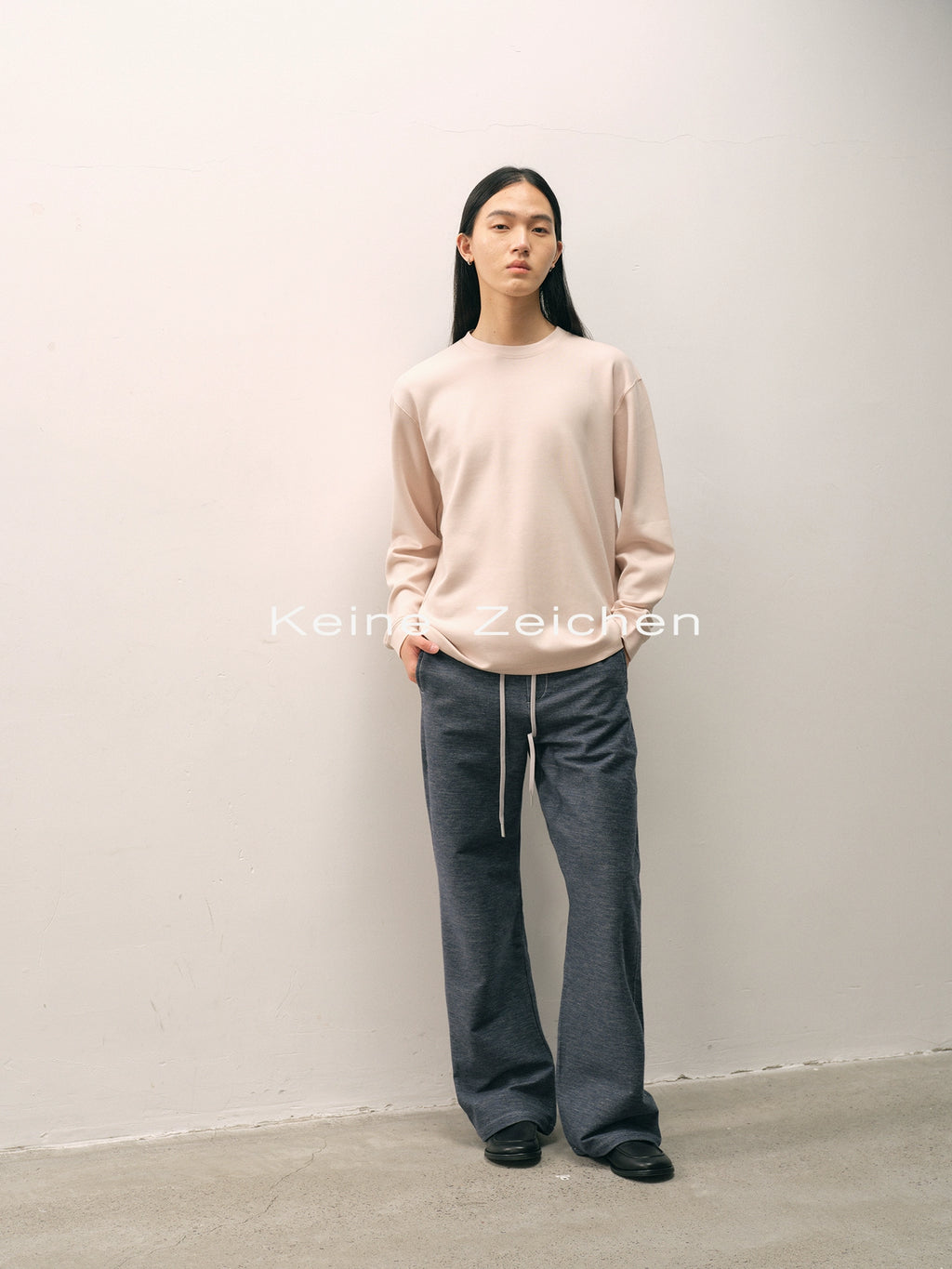 NO LOGO Soft Waxy Silky Smooth Base Loose Long Sleeves