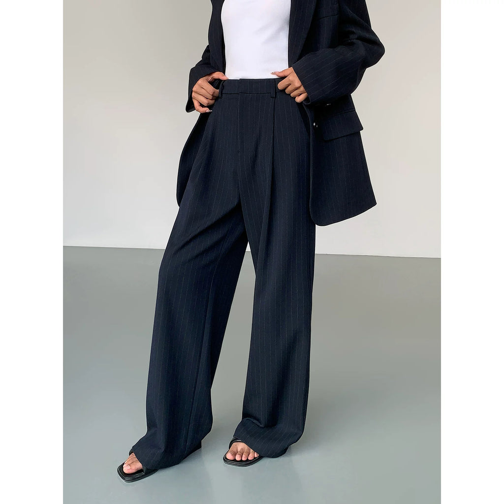 Ousph Straight Casual Loose Wide-leg High-waisted Trousers
