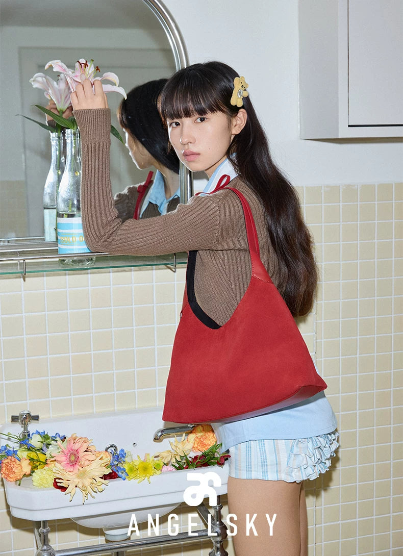 ANGELSKY Simple Bow Design Feeling Armpit Bag