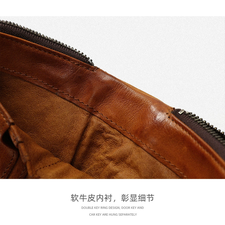 HALF WORK tanned leather wallet
