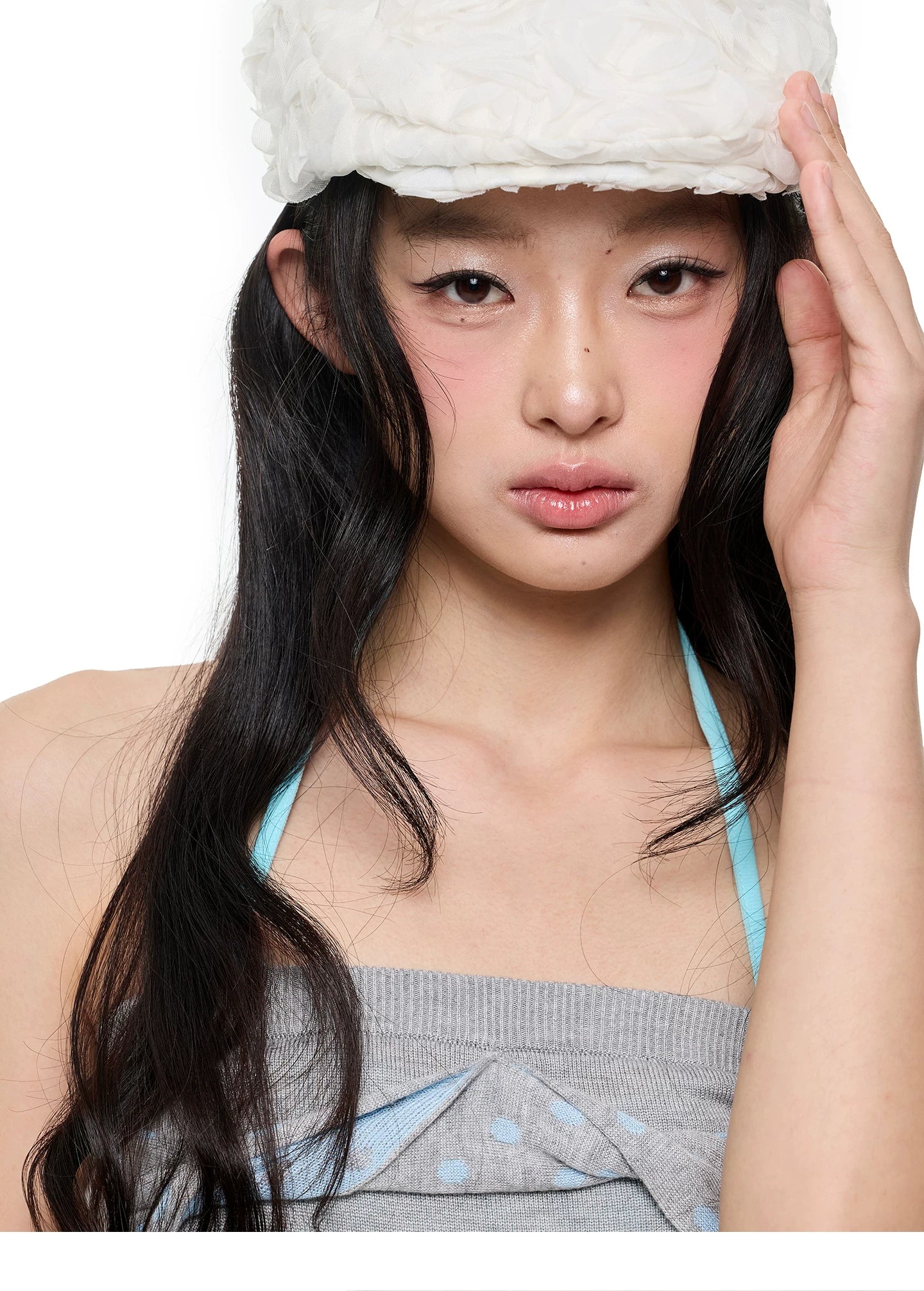 JIKOO Slack Contrasting Polka Dot Wool Tube Top