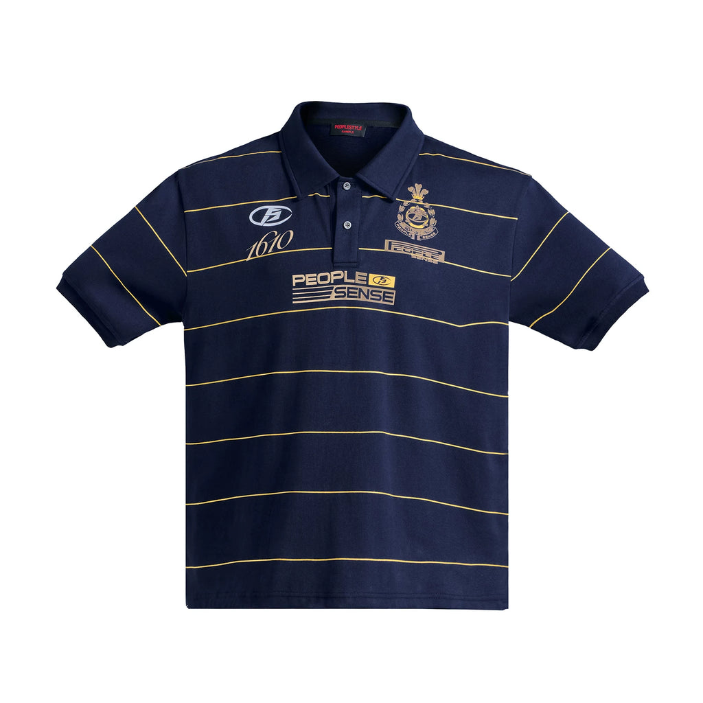 PEOPLESENSE Striped Quick-drying Breathable Badge Printed Tee