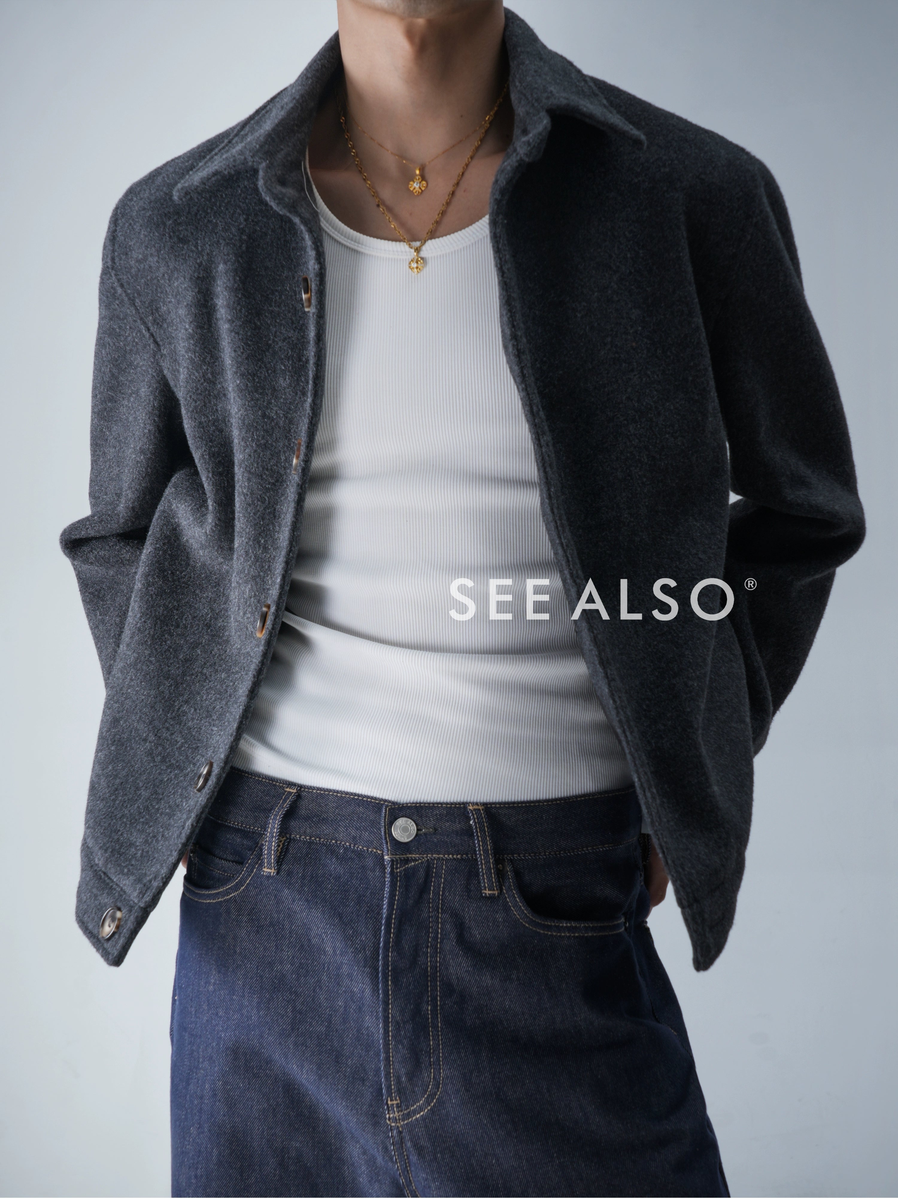 SEE ALSO Slack Silhouette Warm Woolen Jacket