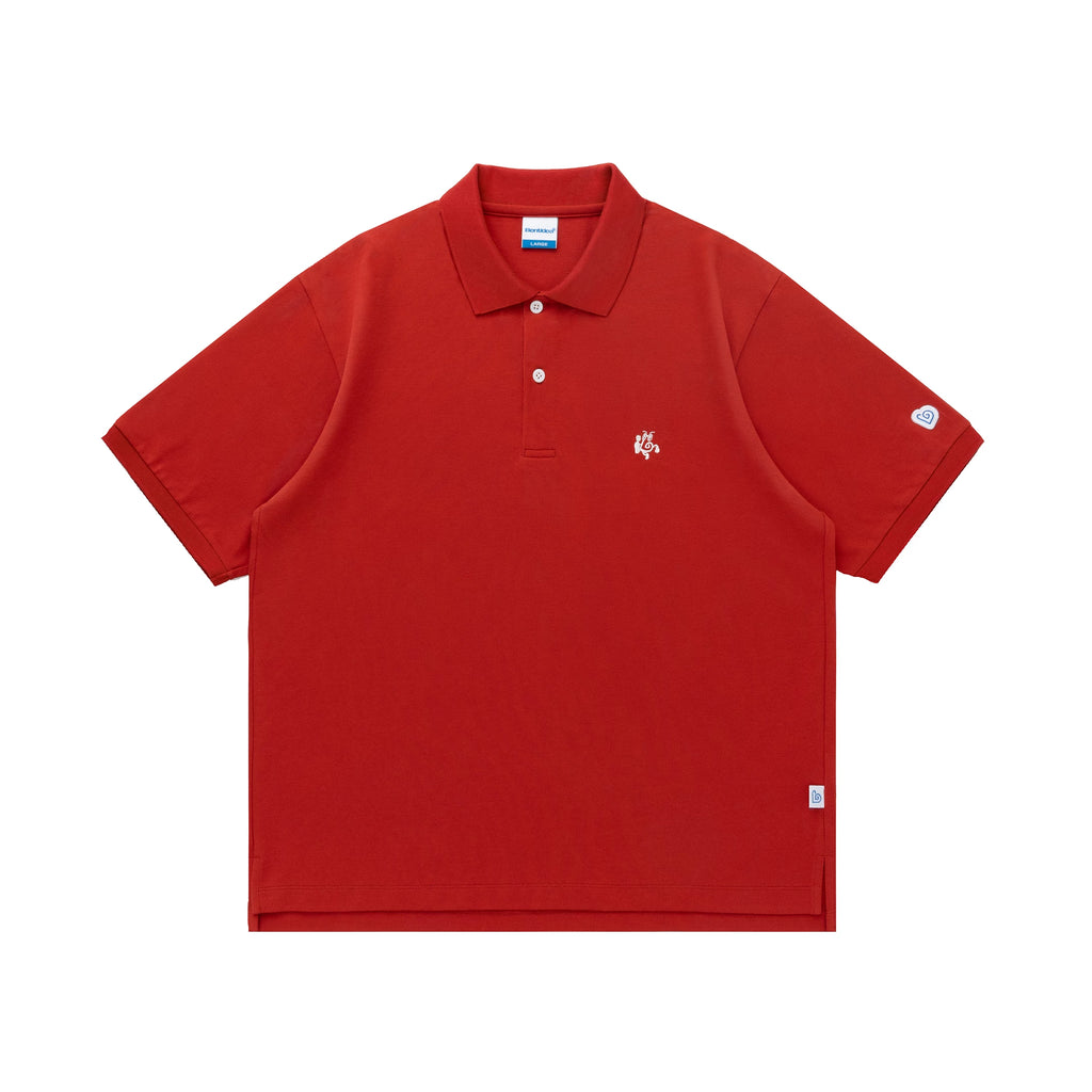 BENT IDEA Embroidered Simple Polo Shirt Tee