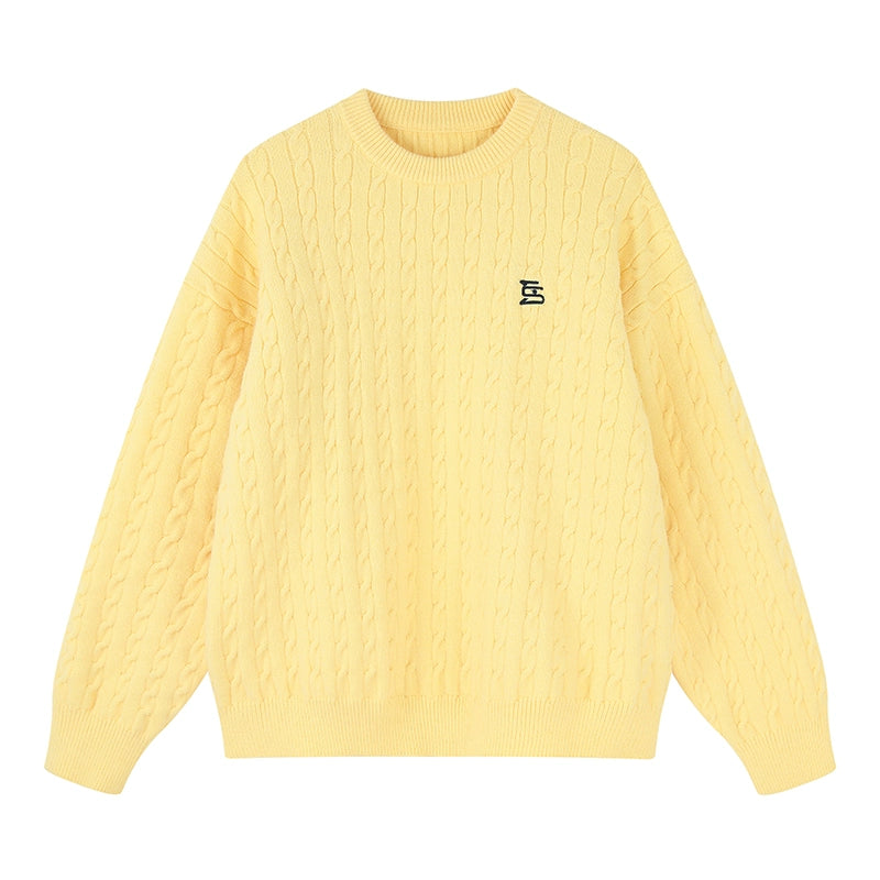 MATCHA STORY Vintage Twist Loose Knitted Sweater