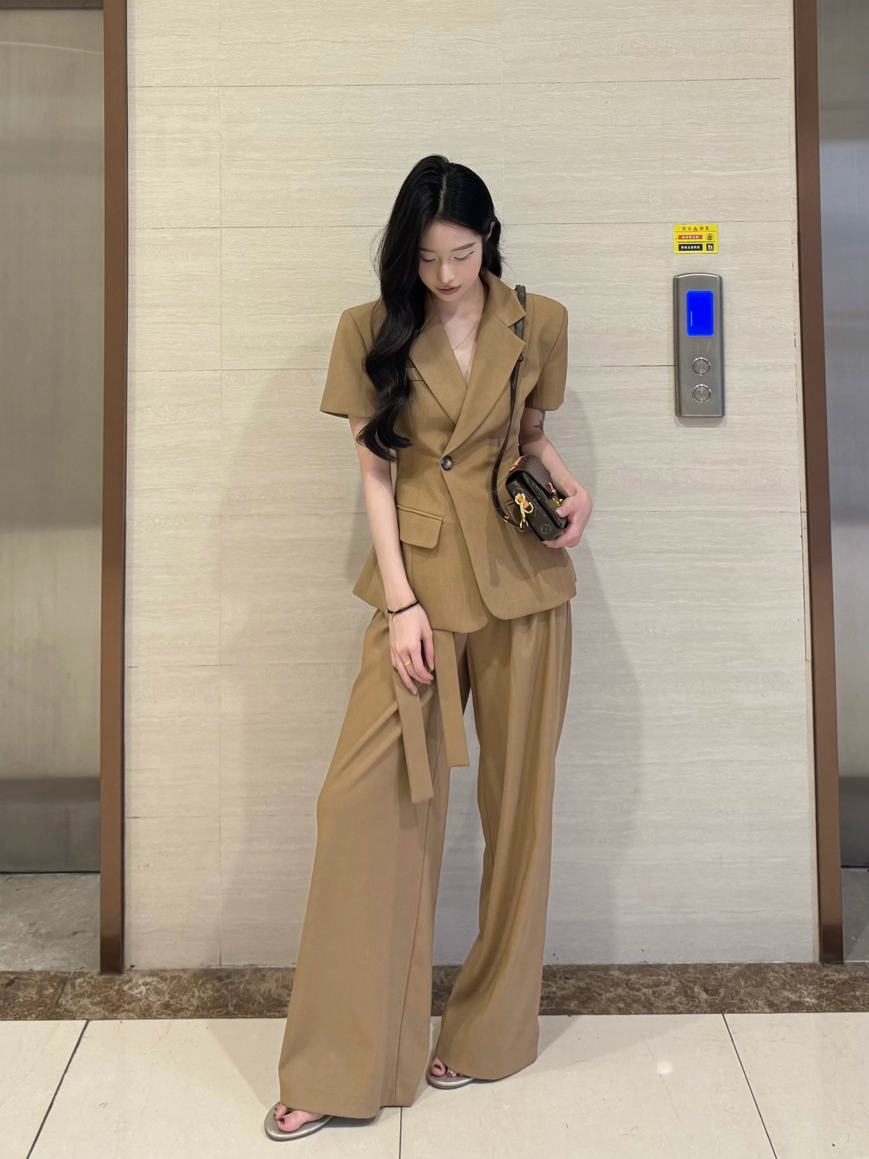 PANPANSTUDIO Suit Medium and Long Wide-leg Pants