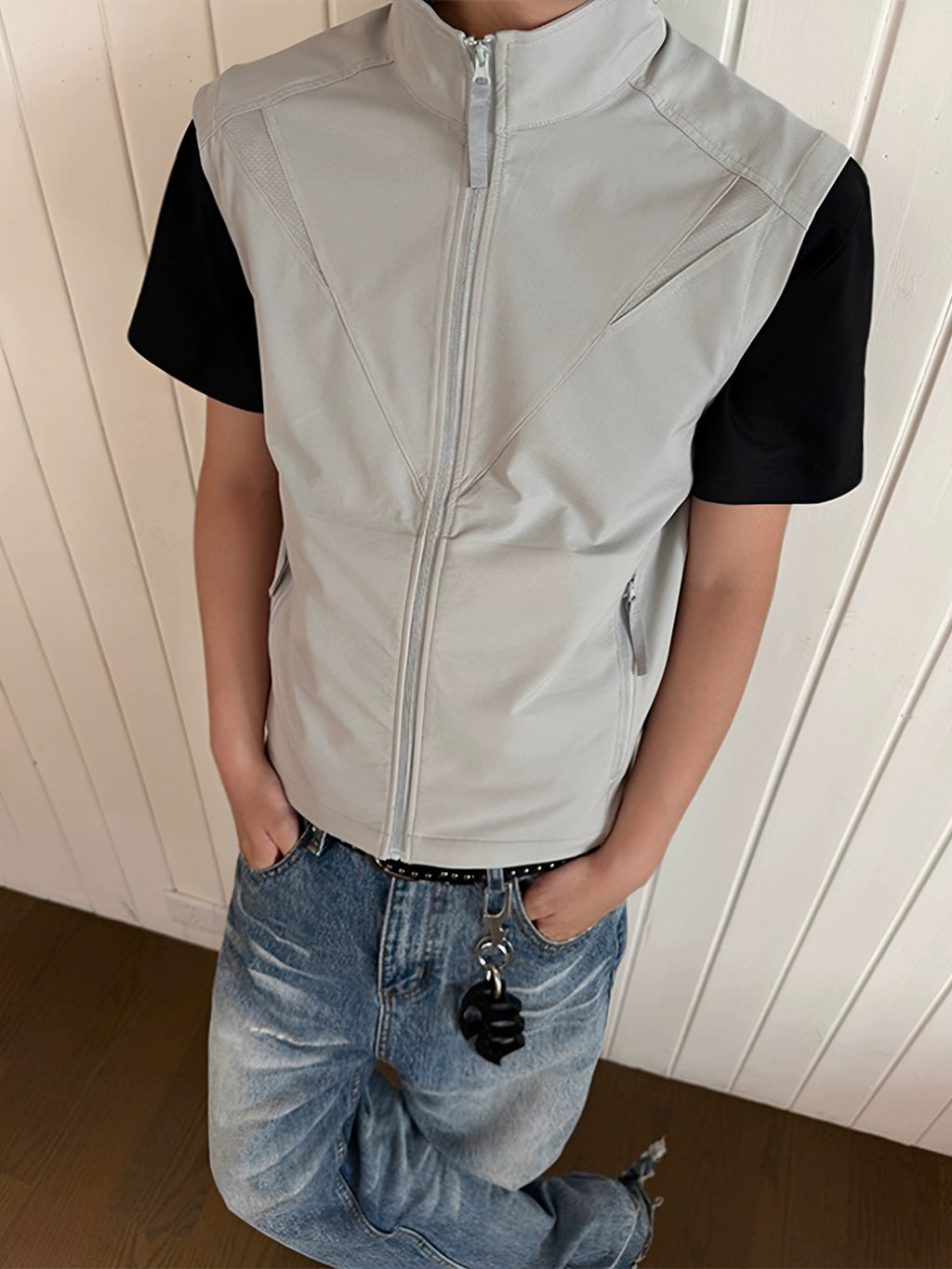 EME Quick-drying Breathable Light Stand-up Collar Zipper Vest