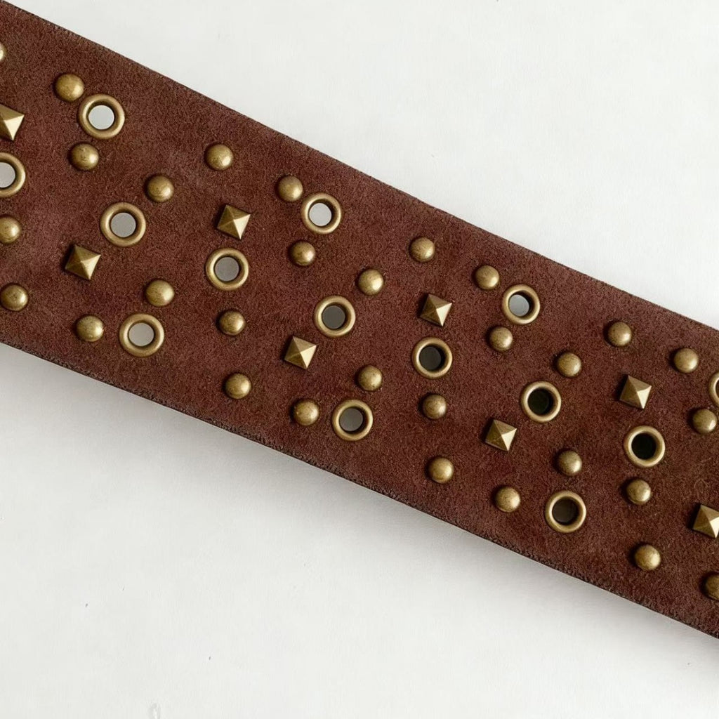 Intertek Versatile Bead Hollow Ring PU Leather Waist Belt