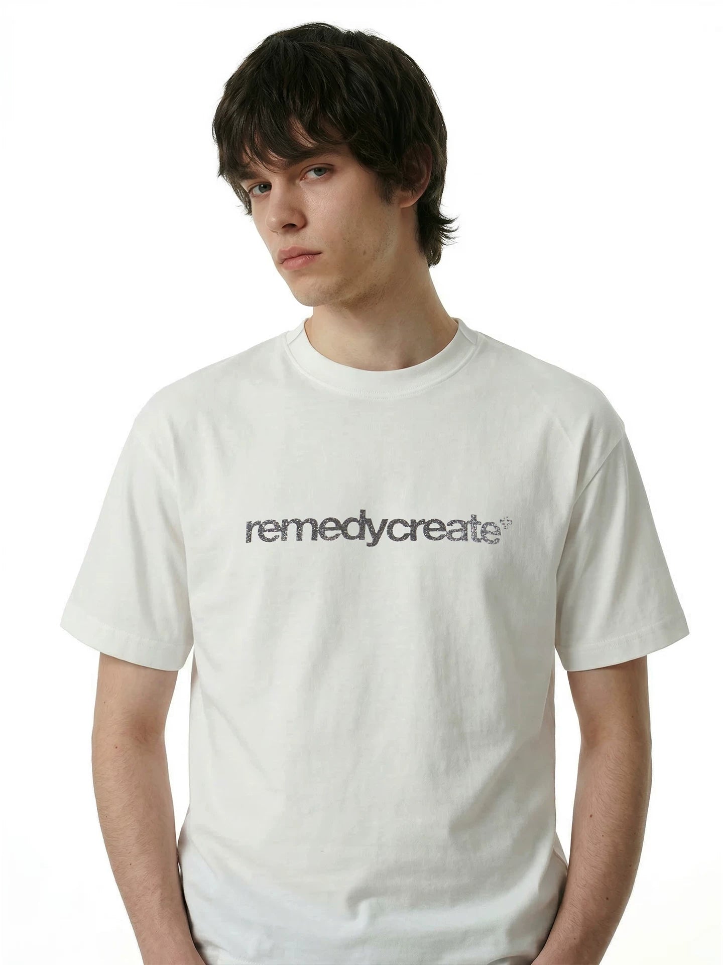 Remedy Vintage Letter Print Loose Crew Neck Tee