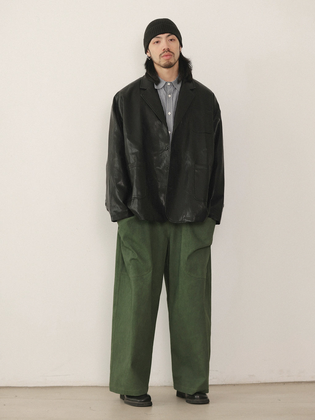 NOEARS Retro Ruffian Handsome Loose Leather Jacket