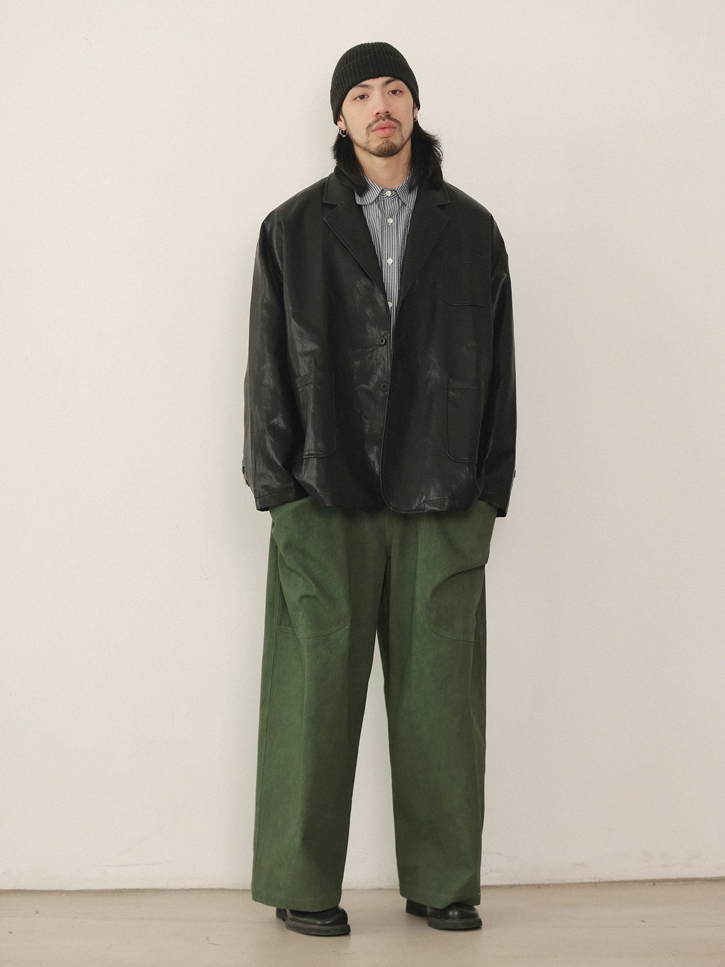 NOEARS Retro Ruffian Handsome Loose Leather Jacket