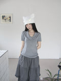 Ang: Project Retro Simple Elastic Slim Knitting Tee