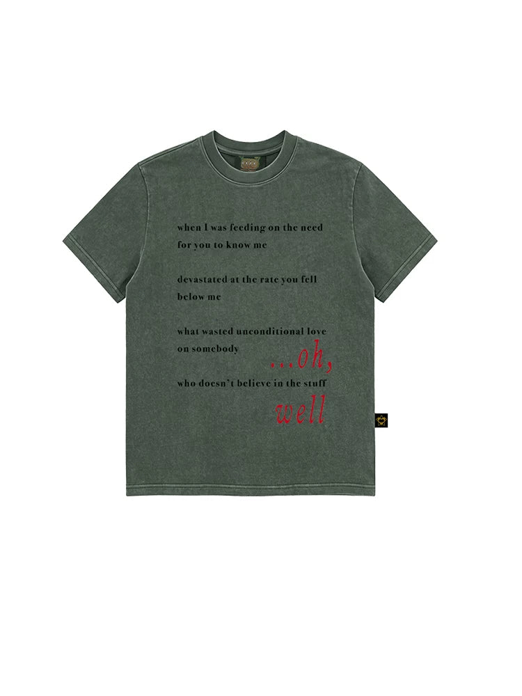 MMBBT Letter Print Front Shoulder Thin Tee