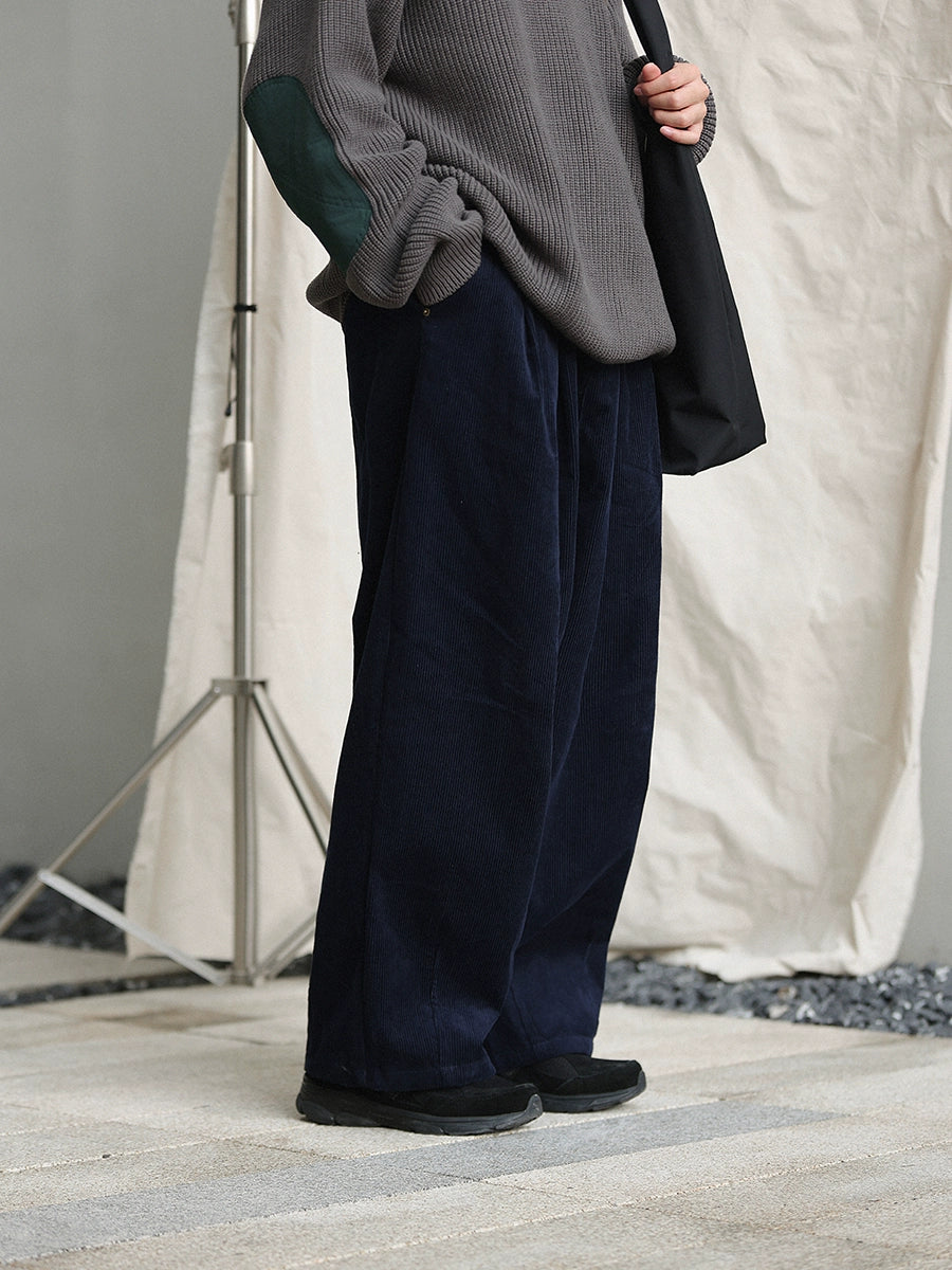 NOEARS Japanese Retro Corduroy Wide-leg Pants