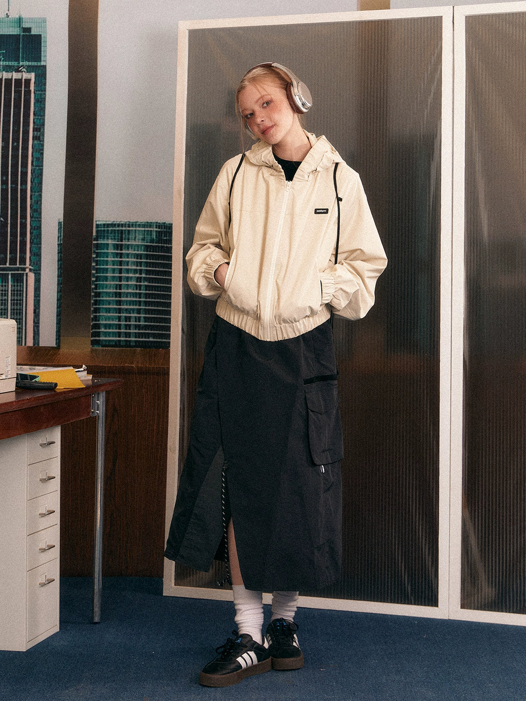 EZEK Retro Big Pocket Irregular Split Tooling Skirt