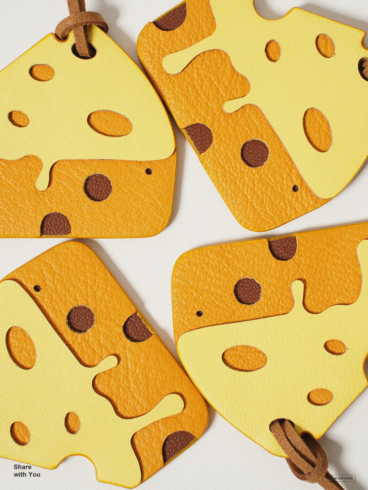 Momogigi fried cure, handmade custom leather contrasting cheese cheese cute bag pendant key accessories