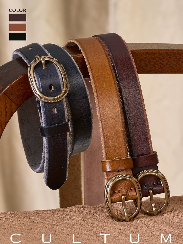 CULTUM Genuine Leather Retro Versatile Rough Edge Old Belt