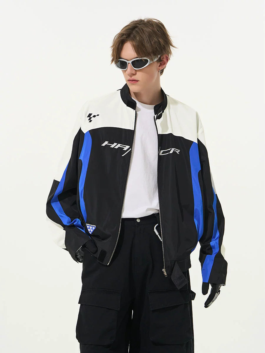 Harshandcruel Racing Embroidered Stand-up Collar Jacket