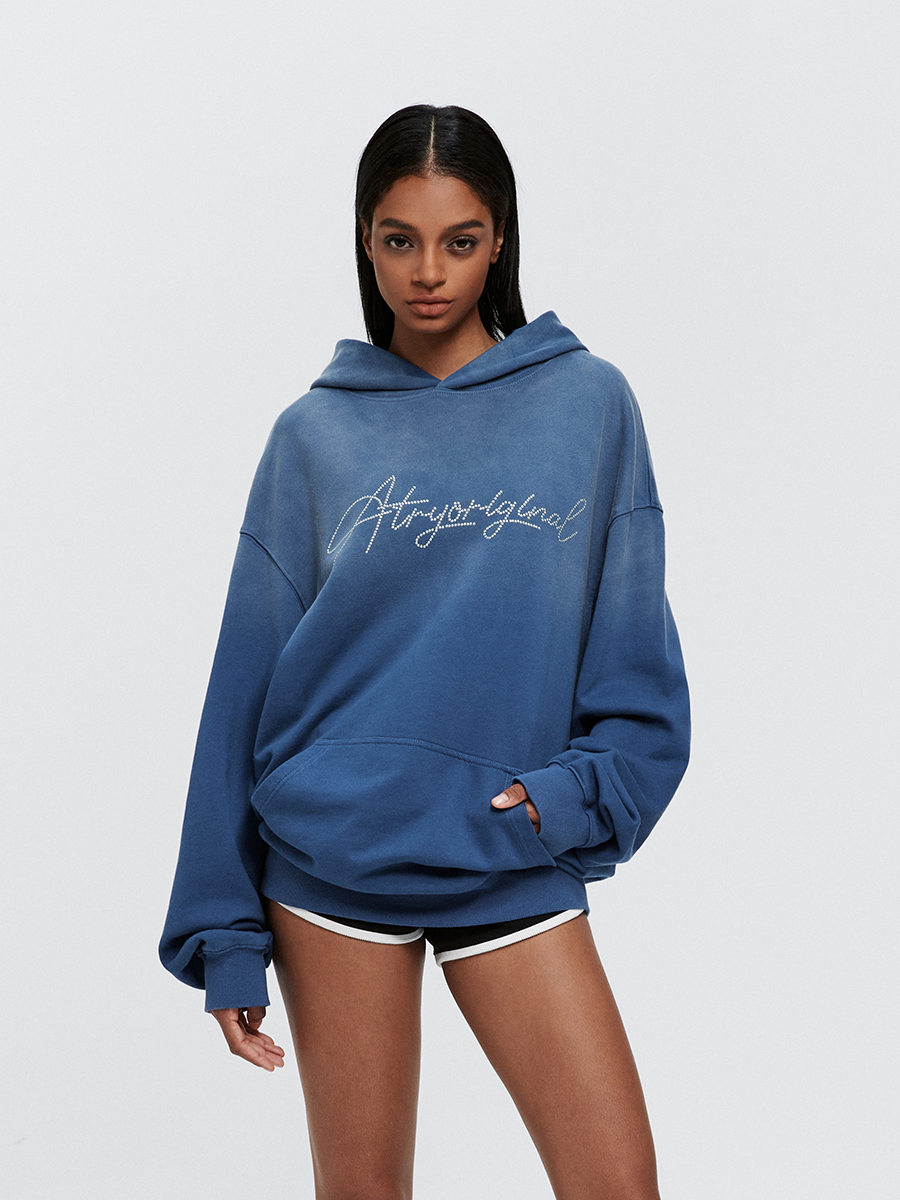 ATRY Flower LOGO Gradual Change Washed Sweater