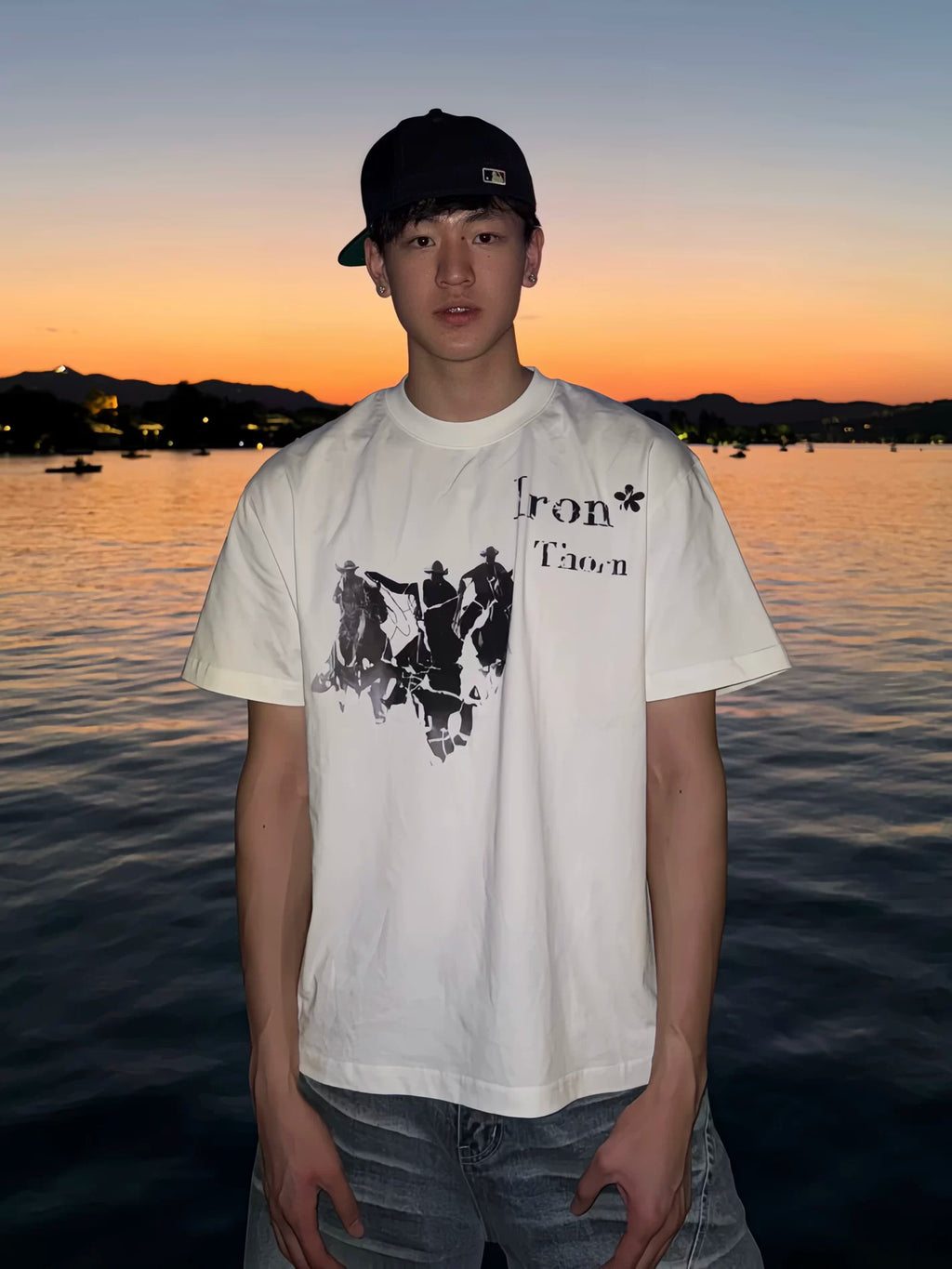 Ironthorn Wild West Denim Print Loose Tee