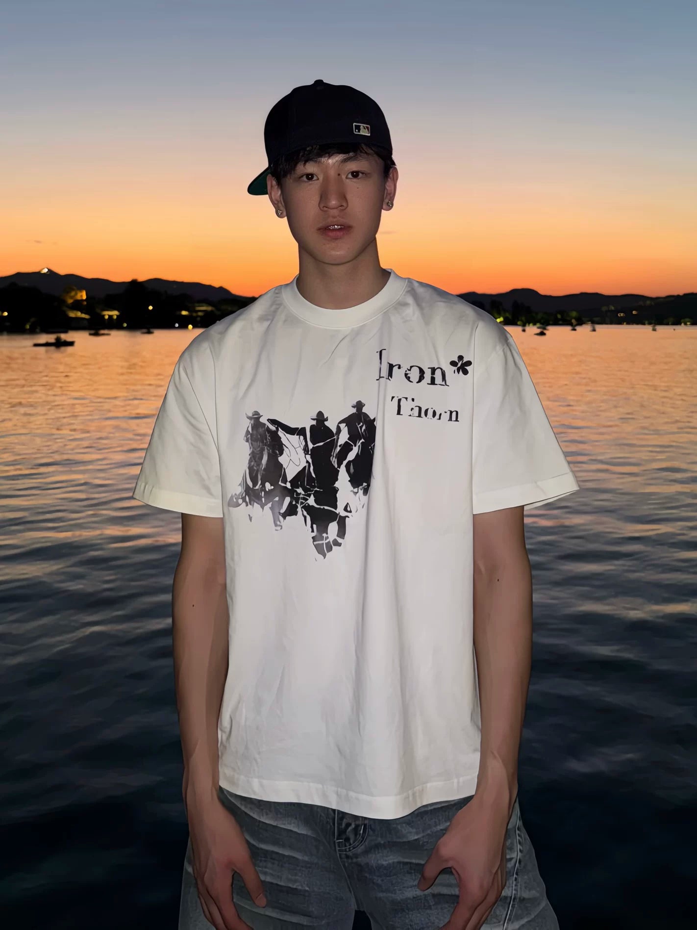 Ironthorn Wild West Denim Print Loose Tee