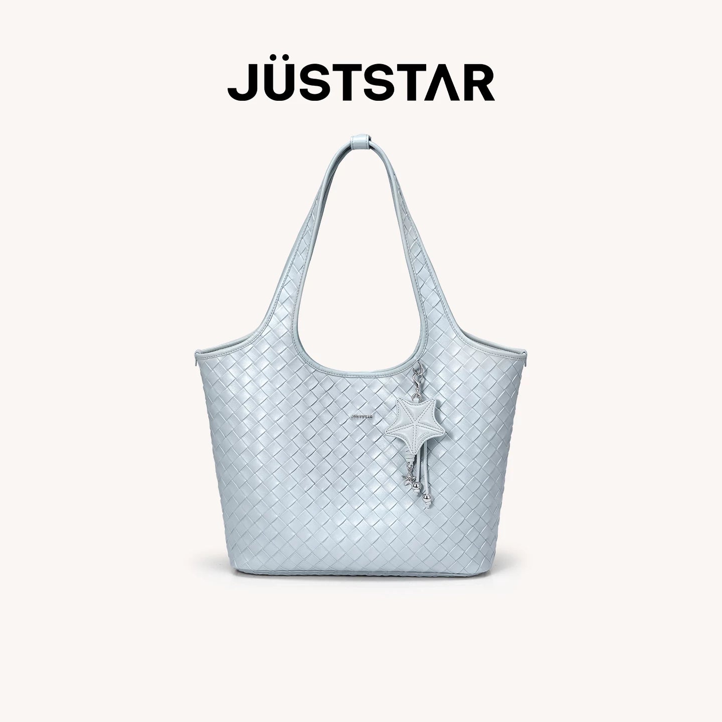 JUST STAR Large Capacity Portable Underarm Knitted Bag
