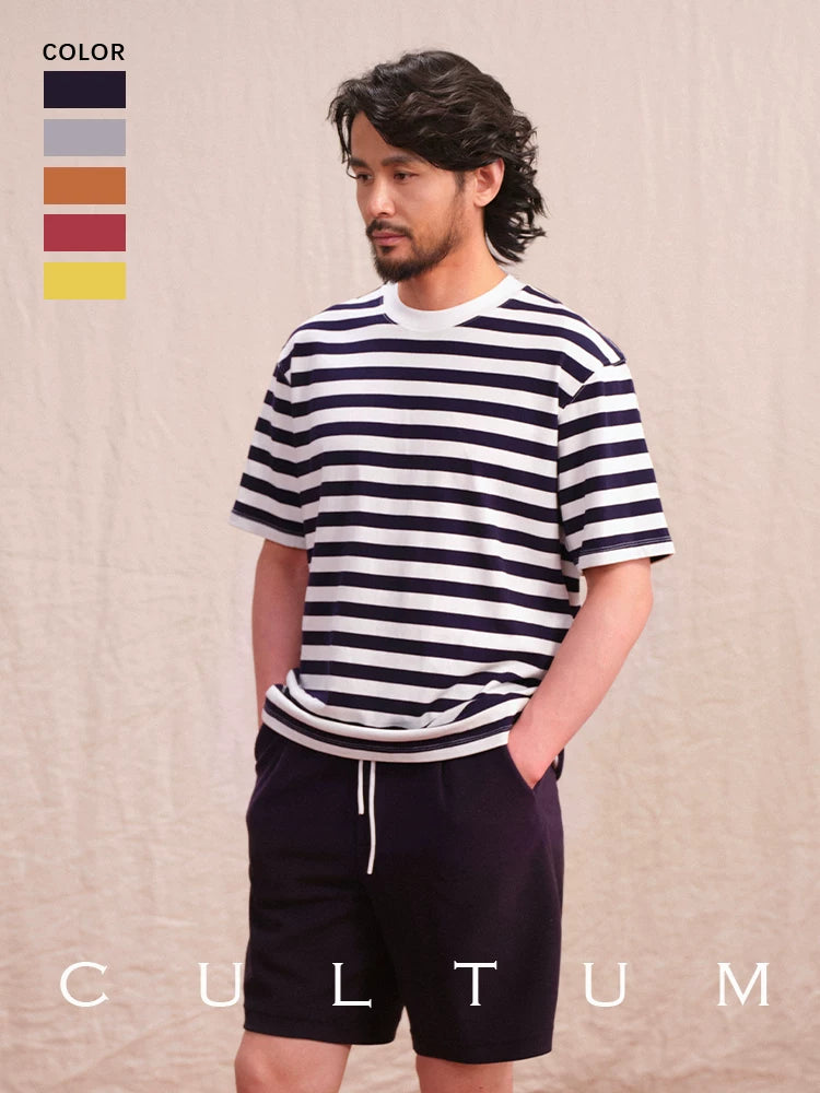 CULTUM Retro Sport Wide Striped Tee