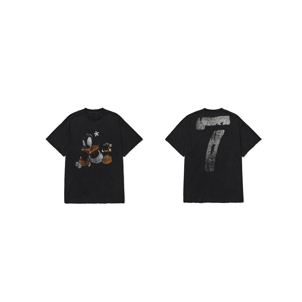 VULCAN Old Childlike Duck Printing Loose TEE